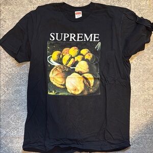 Supreme Black Short Sleeve Tee with Still Life Print